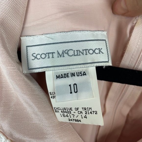 SCOTT McCLINTOCK midi dress 10 tag Pink Pearl Buttons lace cocktail tea wedding - Picture 2 of 14